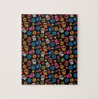 Disney Pixar Coco | Sugar Skull &amp; Floral Pattern Jigsaw Puzzle