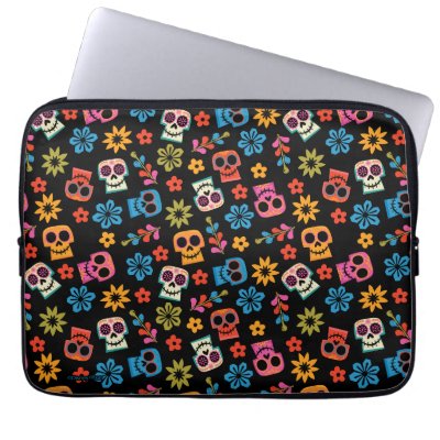 Disney Pixar Coco | Sugar Skull &amp; Floral Pattern Laptop Sleeve