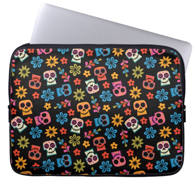 Disney Pixar Coco | Sugar Skull & Floral Pattern Laptop Sleeve (Front)