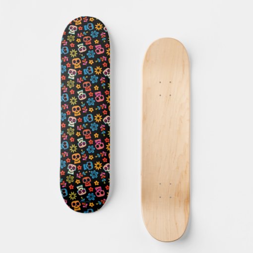 Disney Pixar Coco | Sugar Skull & Floral Pattern Skateboard | Zazzle