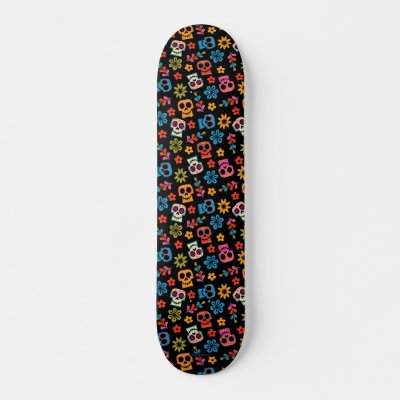 Disney Pixar Coco | Sugar Skull &amp; Floral Pattern Skateboard