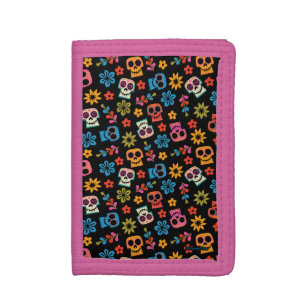 Disney Pixar Coco Sugar Skull & Floral Pattern Tri-fold Wallet
