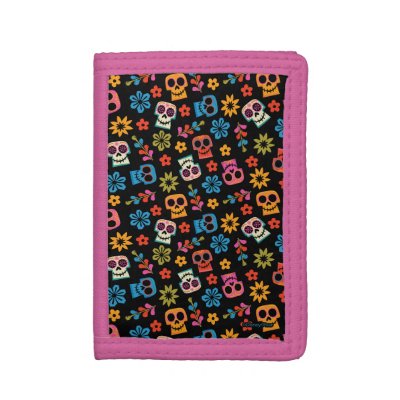 Disney Pixar Coco | Sugar Skull &amp; Floral Pattern Trifold Wallet