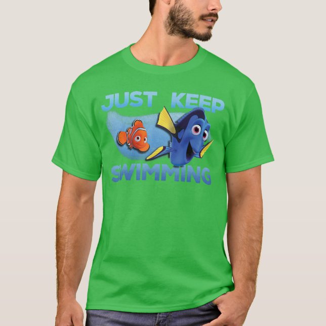 Disney Pixar Finding Dory Just Swimming With Nemo  T-Shirt (Front)