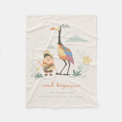 Disney Pixar Up Baby Blanket with Birth Stats
