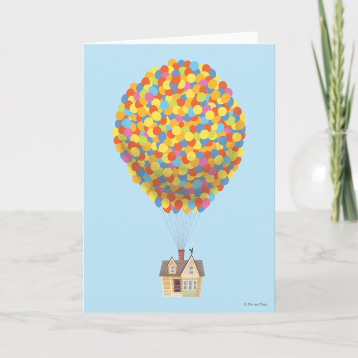 Disney Pixar Up Balloon House Pastel Card Zazzle Com