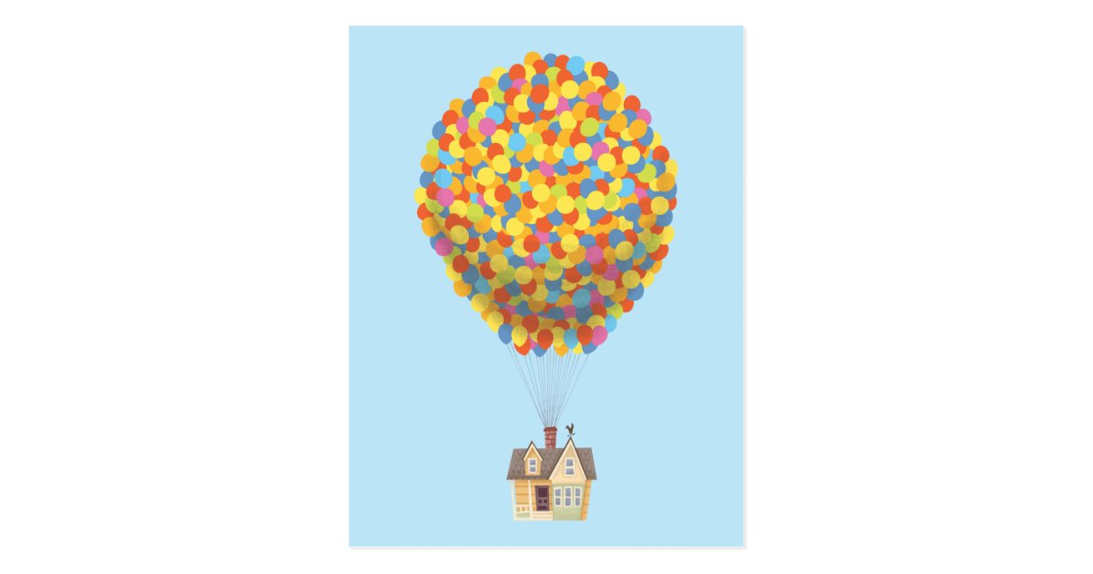 Disney Pixar UP | Balloon House Pastel Postcard | Zazzle.com