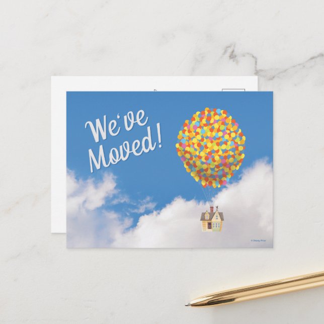 Disney Pixar UP | Balloon House - We've Moved Post Postcard (Front/Back In Situ)