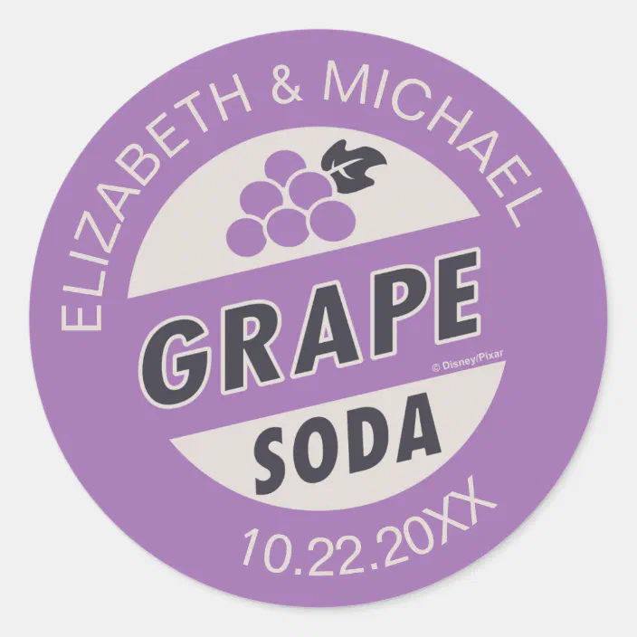 Disney Pixar Up Wedding Grape Soda Sticker Zazzle Com