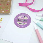 Disney Pixar Up Wedding | Grape Soda Sticker<br><div class="desc">Show the world that you are a brave Wilderness Explorer just like Carl Fredricksen and his cute Boy Scout companion. This cute design offers a funny tribute to the exciting Disney/Pixar animated adventure, Up. Resembling Russell's bottle-cap pin, these cool purple stickers serve as a fun reminder that adventure is out...</div>