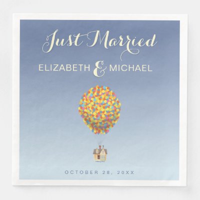 Disney Pixar Up Wedding | Just Married Paper Dinner Napkins