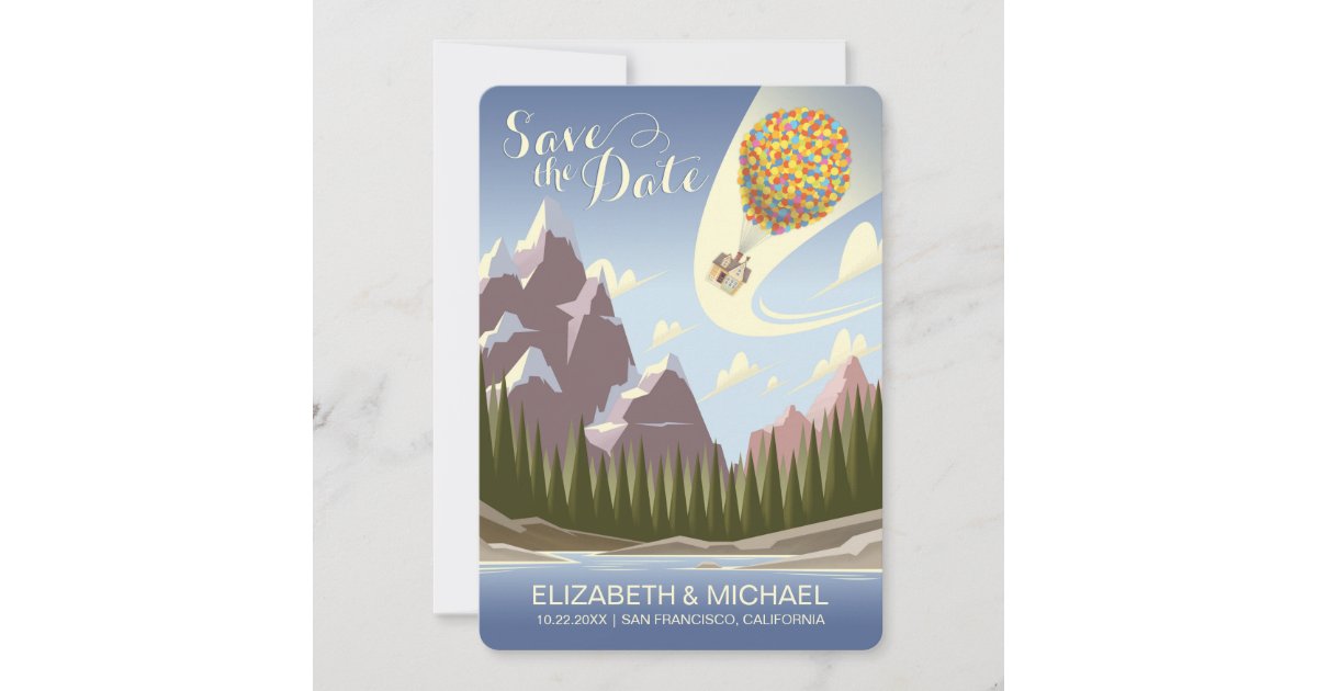 Disney Fairytale Wedding Skyline Save the Date Cards