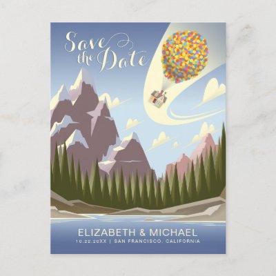 Disney Pixar Up Wedding | Save the Date Postcard