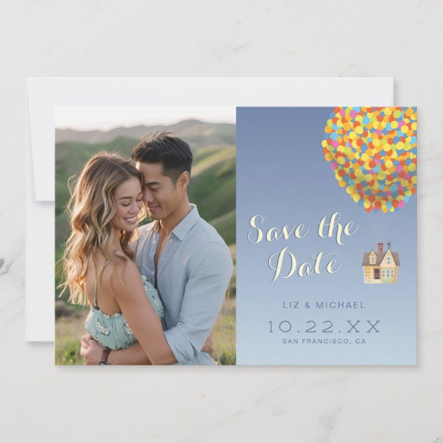 Disney Pixar Up Wedding | Save the Date Thank You Card (Front)