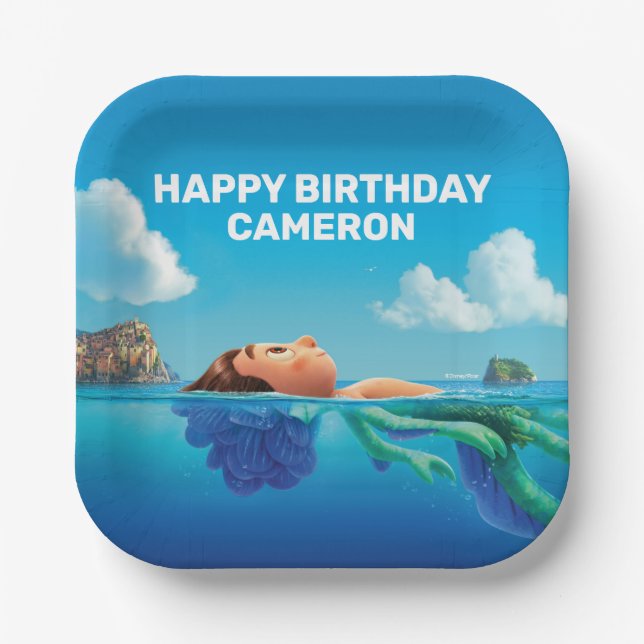 Disney Pixar's Luca Birthday  Paper Plates (Front)