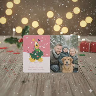 Disney Pluto Woof Merry Christmas Photo Holiday Card