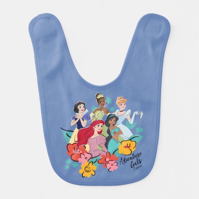 Disney Princess Adventure Gals Baby Bib (Front)