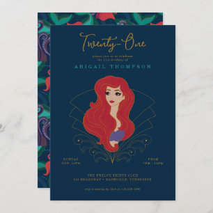 Disney Princess Ariel   21st Birthday Invitation