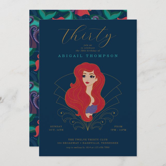 Disney Princess Ariel | 30th Birthday Invitation (Front/Back)