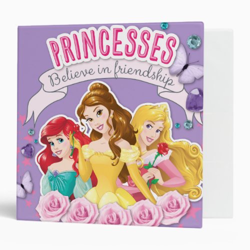 Disney Princess  Ariel Belle and Aurora 3 Ring Binder