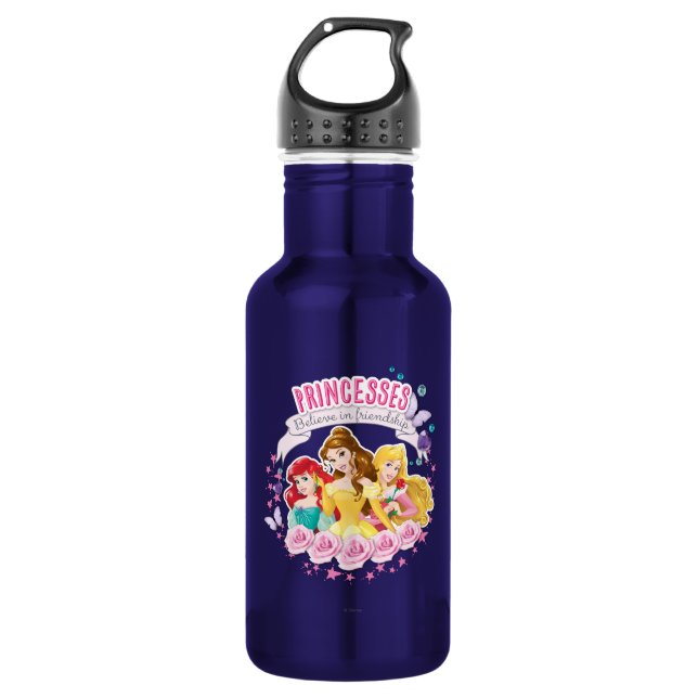 Disney Princess | Ariel, Belle and Aurora Stainless Steel Water Bottle (Front)
