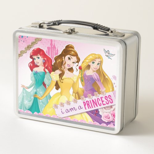 Disney Princess  Ariel Belle and Rapunzel Metal Lunch Box