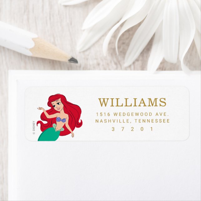 Disney Princess Ariel Birthday  Label (Insitu)