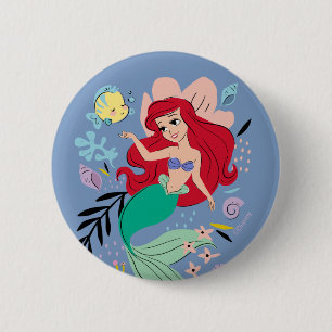 Disney Princess   Ariel & the Ocean Animals Button