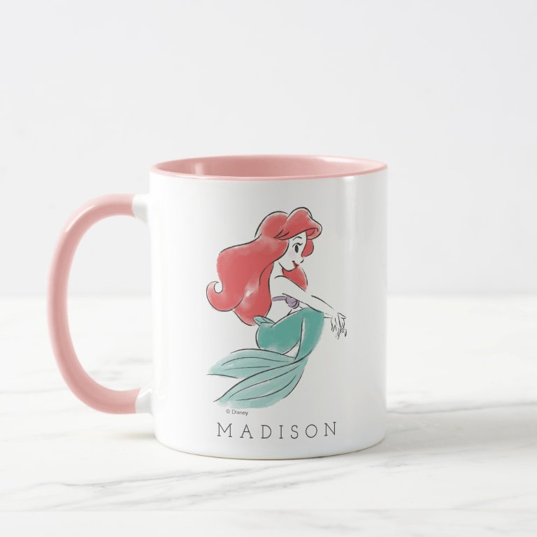 Disney Princess Ariel Watercolor | Add Your Name                    Mug