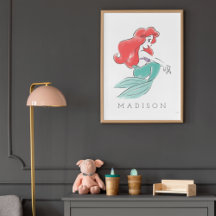 Disney Princess Ariel Watercolor | Girl Nursery