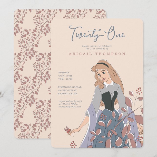 Disney Princess Aurora | 21st Birthday Invitation (Front/Back)