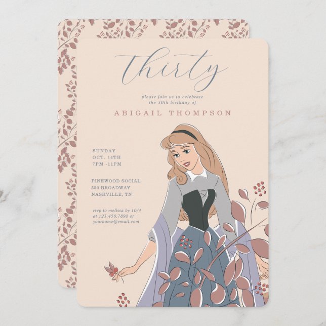 Disney Princess Aurora | 30th Birthday Invitation (Front/Back)