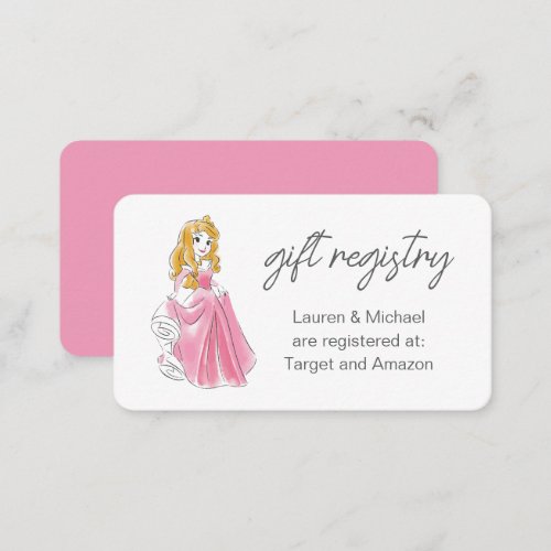 Disney Princess Aurora  Baby Shower Gift Registry Enclosure Card