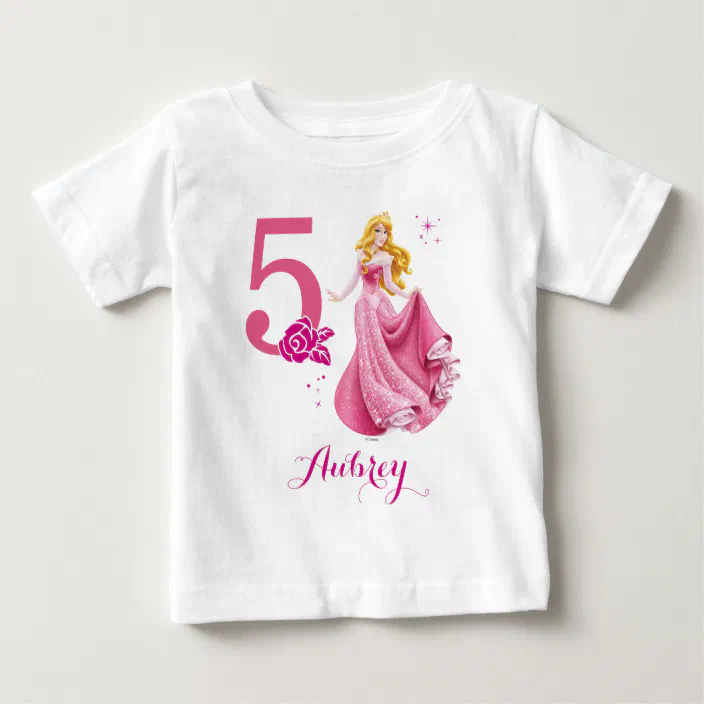 Disney Princess Aurora Birthday Baby T Shirt Zazzle Com