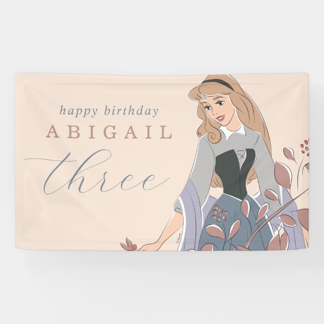Disney Princess Aurora | Floral Birthday Banner (Horizontal)