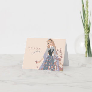 Disney Princess Aurora Floral Birthday Letterpress Thank You Card