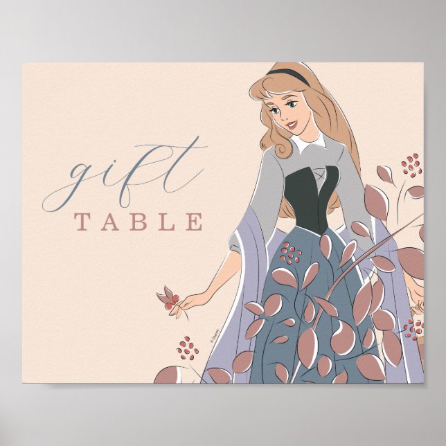 Disney Princess Aurora | Floral Birthday Poster (Front)