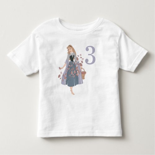 Disney Princess Aurora  Floral Birthday Toddler T_shirt