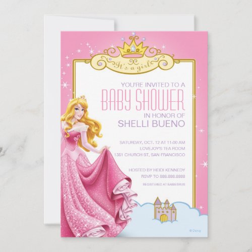 Disney Princess Aurora Its a Girl Baby Shower Invitation