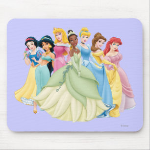 Disney Princess Aurora, Tiana, Cinderella Center Mouse Pad