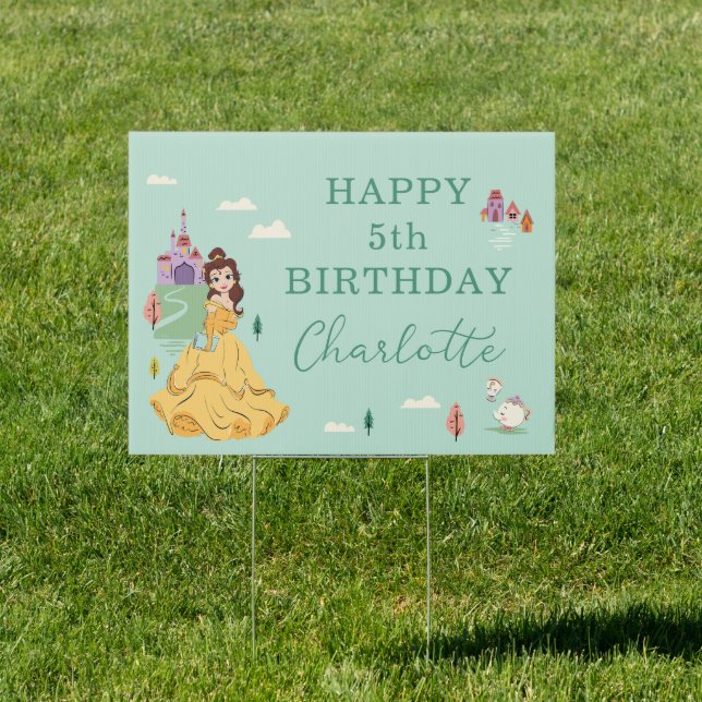 Disney Princess Belle l Girls Birthday Sign (Insitu)