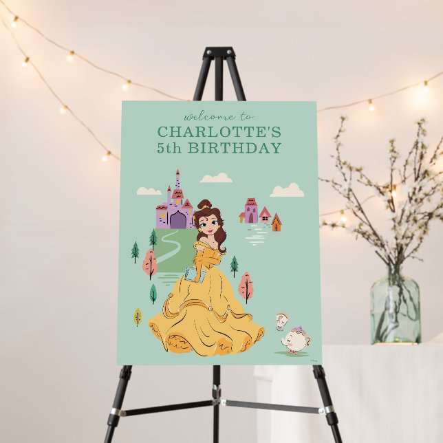 Disney Princess Belle l Girls Birthday Welcome Foam Board (In Situ (Stand))