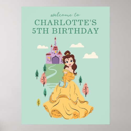Disney Princess Belle l Girls Birthday Welcome Poster