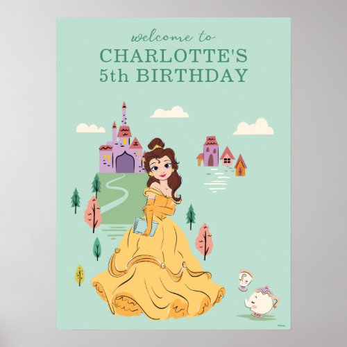 Disney Princess Belle l Girls Birthday Welcome Poster