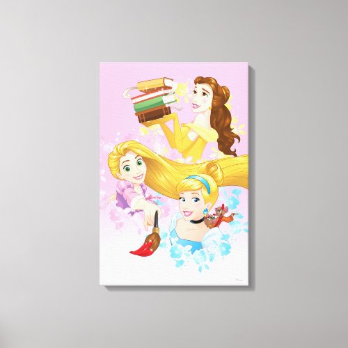 Disney Princess  Belle Rapunzel Cinderella Canvas Print