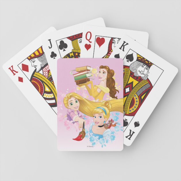 Disney Princess | Belle, Rapunzel, Cinderella Playing Cards | Zazzle