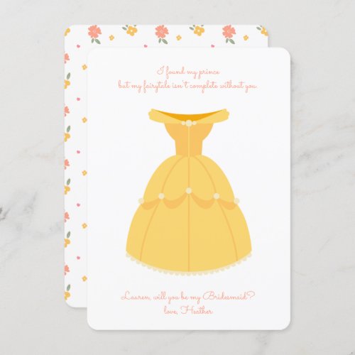 Disney Princess Belle  Will You Be My Bridesmaid Invitation