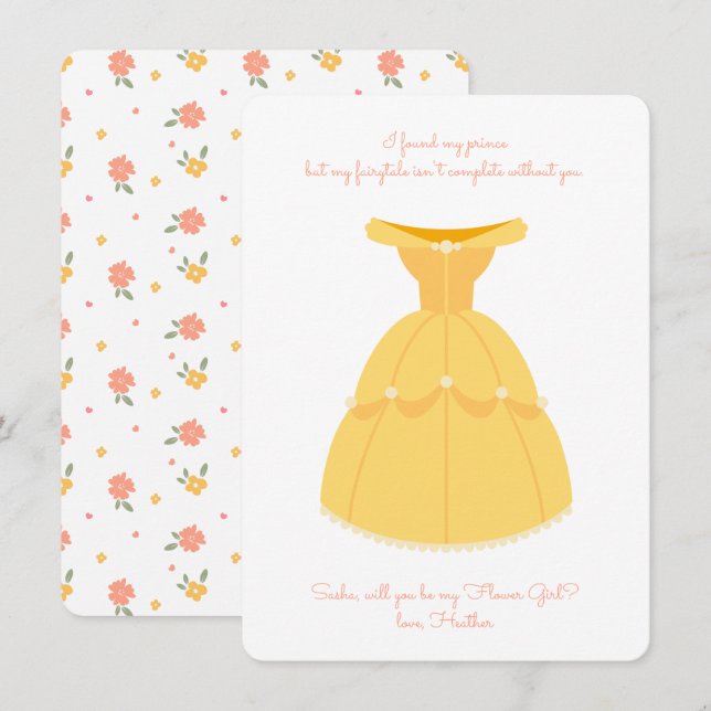 Disney Princess Belle | Will You Be My Flower Girl Invitation (Front/Back)