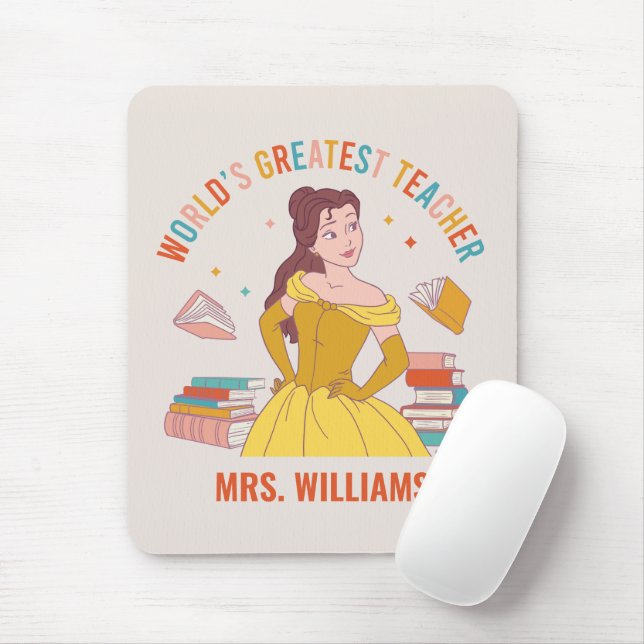 Disney Princess Belle | World's Greatest Teacher Mouse Pad (With Mouse)