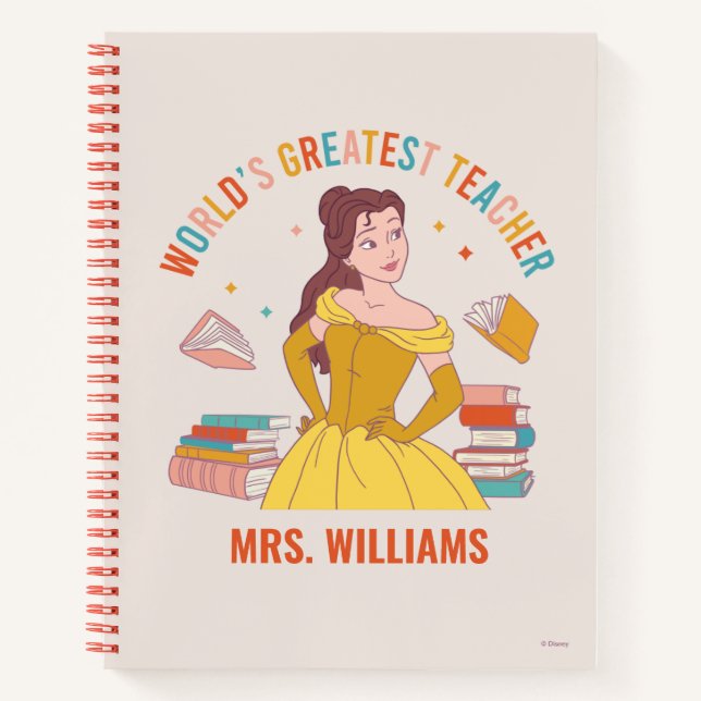 Disney Princess Belle | World's Greatest Teacher Notebook (Front)